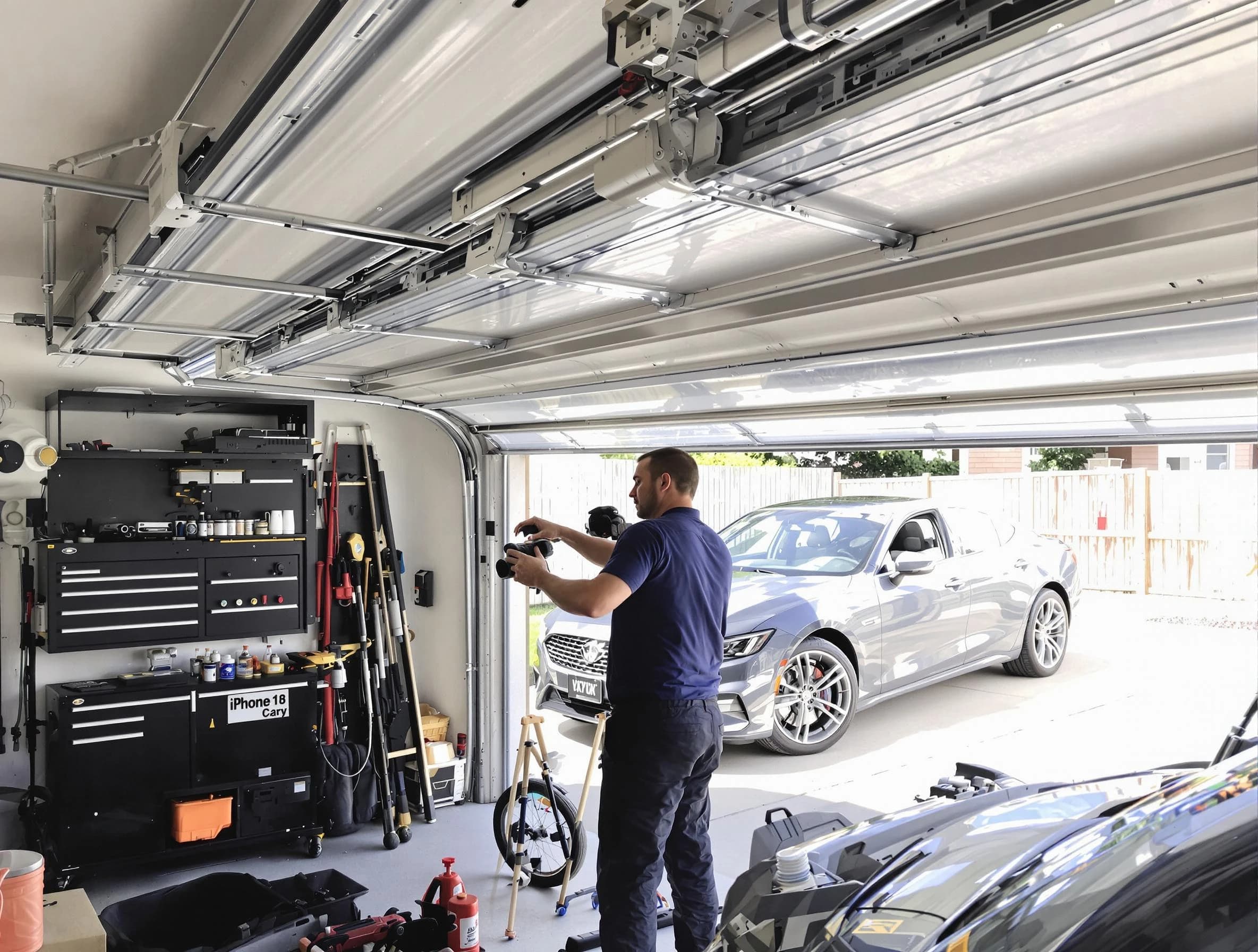 Johnstown Garage Door Repair technician fixing noisy garage door in Johnstown