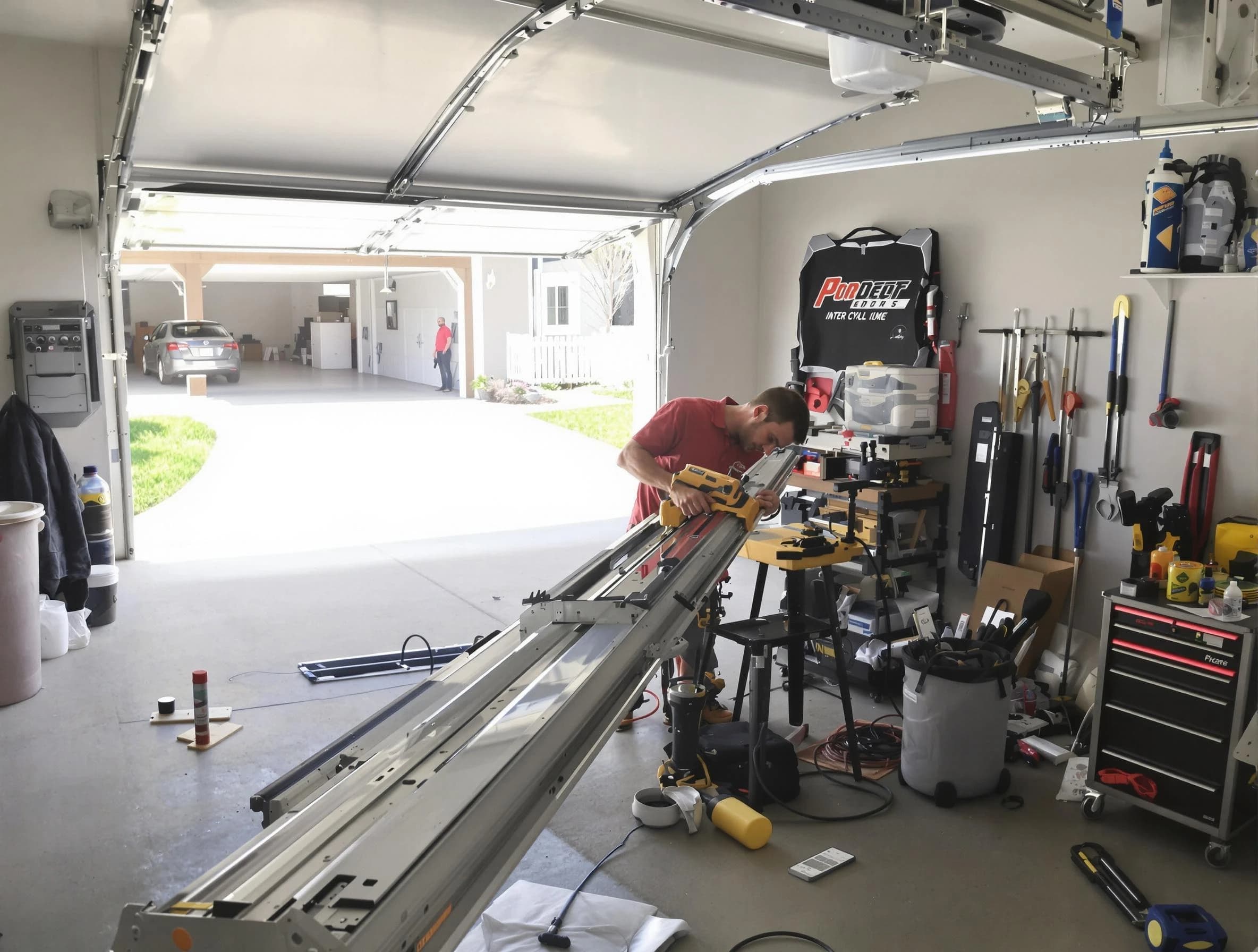 Johnstown Garage Door Repair expert performing track repair in Johnstown