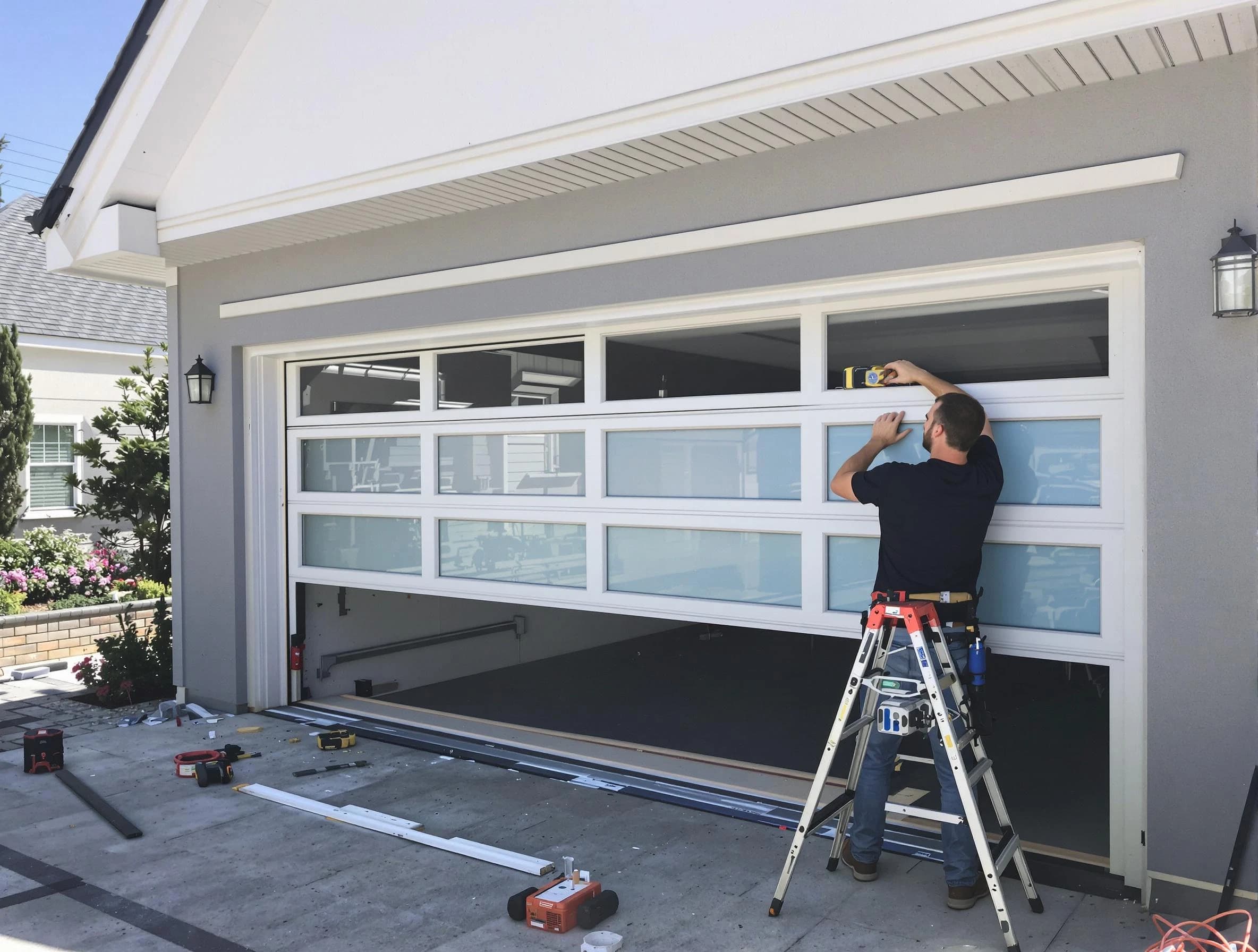 Johnstown Garage Door Repair team performing garage door replacement in Johnstown