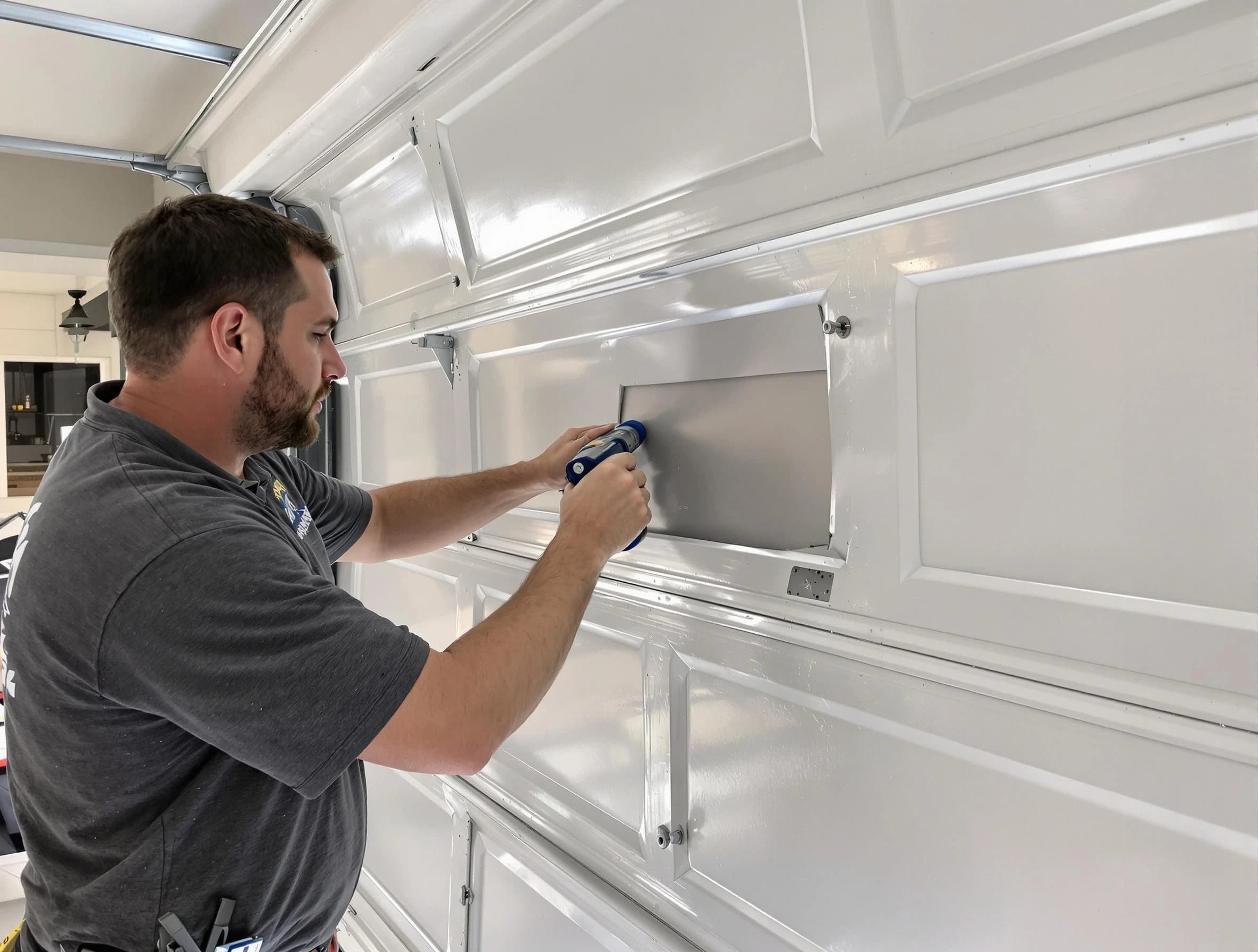 Garage door panel repair by Johnstown Garage Door Repair in Johnstown