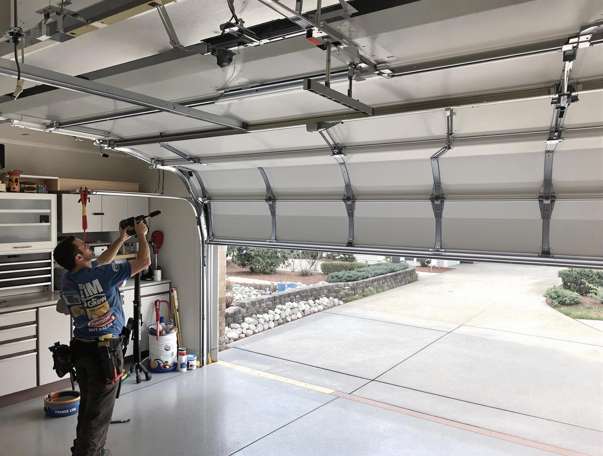 Garage door track repair service by Johnstown Garage Door Repair in Johnstown